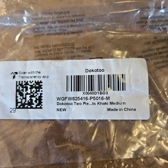 Dakatoo Tan 2 pc Outfit Puff Sleeveless Top Drawstring Waist Wide Leg Pant NWT - Picture 14 of 14